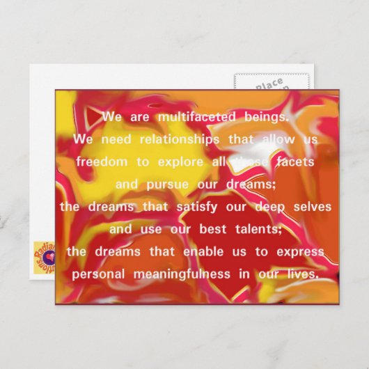 人間関係はがき2引用文を許可する ポストカード (正面/裏面)