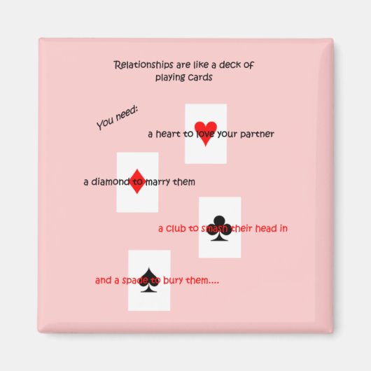 人間関係はトランプ遊の甲板のようなもの」 マグネット (正面)