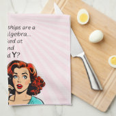 人間関係は代数Quipと同おもしろいじ キッチンタオル (四つ折り)