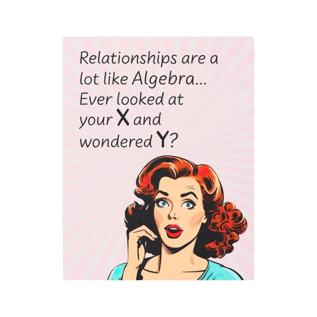 人間関係は代数Quipと同おもしろいじ メタルプリント (正面)