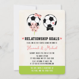 人間関係ゴールサッカーカップルのシャワー 招待状