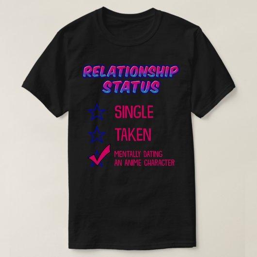 人間関係ステータスデートすることキャラクター3 Tシャツ (デザイン正面)