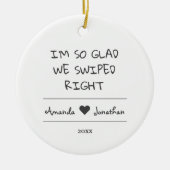 人間関係パーソナライズされたは右にスワイプして非常に良い セラミックオーナメント (正面)