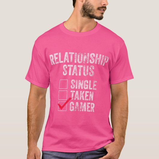 人間関係状態独身の撮影ゲーマービデオゲーマー Tシャツ (正面)