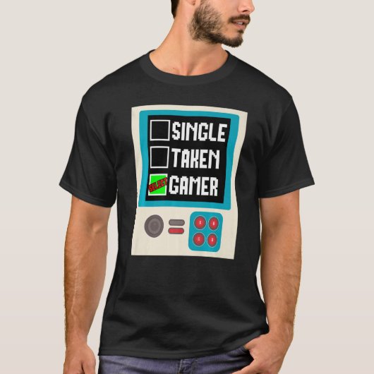 人間関係状独身の況ゲーマー神おもしろい神 Tシャツ (正面)