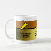 人間電池おもしろいTシャツ コーヒーマグカップ (左)