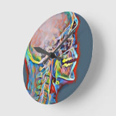 人間骨格スカル抽象芸術解剖学 ラウンド壁時計 (傾斜)
