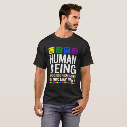 人間100%の色がLGBTオーガニックの原色を変える可能性 Tシャツ (正面フル)