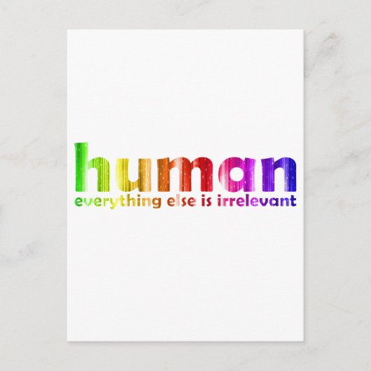 人間 – その他の全ては無関係 ポストカード (正面)