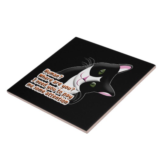 人間？どこにいる？猫 タイル (側面)