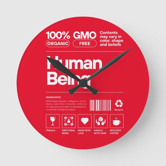 人間 ラウンド壁時計 (正面)