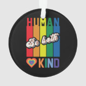 人間 |優しい |虹 | LGBTQ オーナメント (裏面)