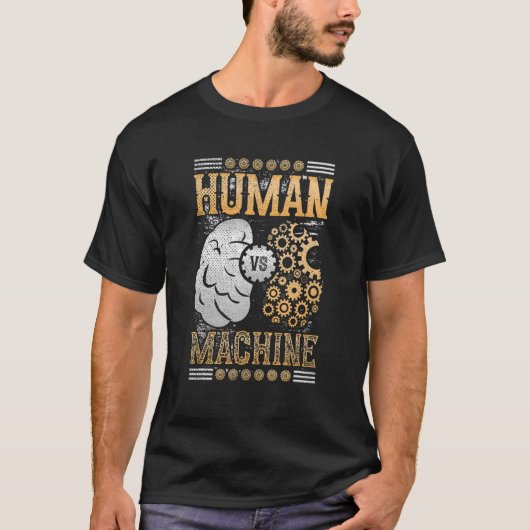 人間vs機械スチームパンク tシャツ (正面)
