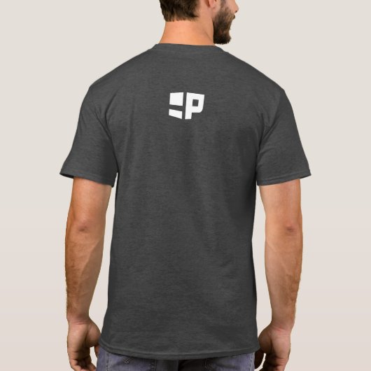 人隠しだての版ティー Tシャツ (裏面)