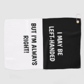 人離れのユーモア |白黒 ゴルフタオル (横)