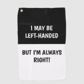 人離れのユーモア |白黒 ゴルフタオル (正面)