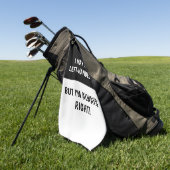 人離れのユーモア |白黒 ゴルフタオル (グリーン)