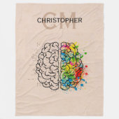 人離れ間の脳の個人設定 フリースブランケット (正面)