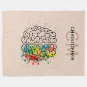 人離れ間の脳の個人設定 フリースブランケット (正面(横))