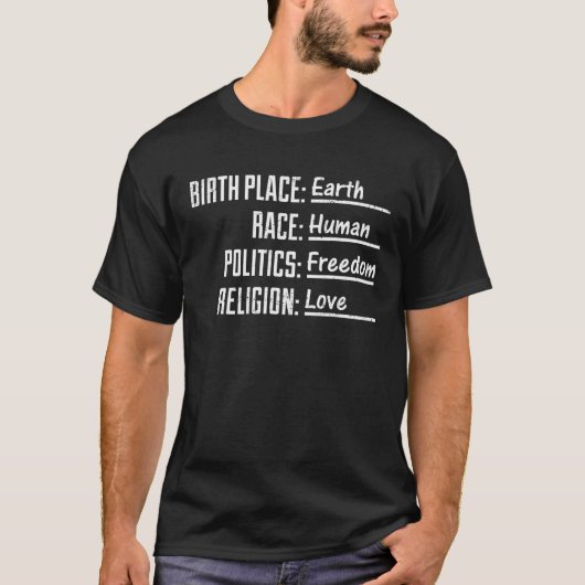 人類おもしろい定義地球の人間の自由の優先 Tシャツ (正面)