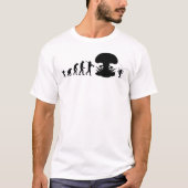 人類とゴキブリの進化の変遷 楽しい進化チャート Tシャツ (正面)