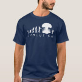 人類とゴキブリの進化の変遷 楽しい進化チャート Tシャツ (正面)