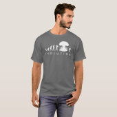 人類とゴキブリの進化の変遷 楽しい進化チャート Tシャツ (正面フル)