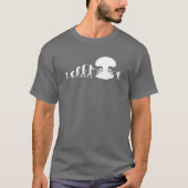 人類とゴキブリの進化の変遷 楽しい進化チャート Tシャツ (正面)