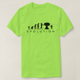 人類とゴキブリの進化の変遷 楽しい進化チャート Tシャツ