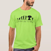 人類とゴキブリの進化の変遷 楽しい進化チャート Tシャツ (正面)