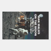 人類にとって月の大飛躍への小さな一歩 長方形シール (正面)