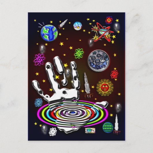 人類の手宇宙はがき ポストカード (正面)