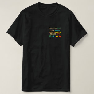 人類の政治の自由が生まれた地球民族 Tシャツ
