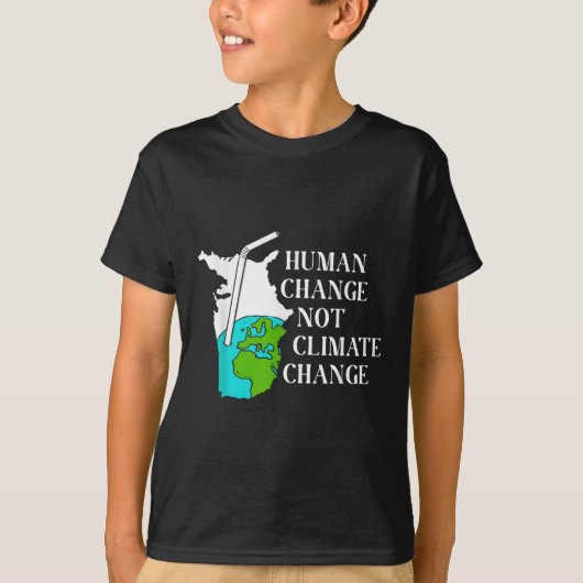 人類の気候変動 地球温暖化 環境問題 Tシャツ (正面)