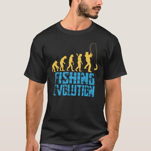 人類の進化の釣りバージョン: ナチュラルな進歩 Tシャツ (正面)