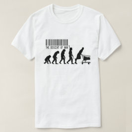 人類の進化はショッピング パロディグッズ Tシャツ
