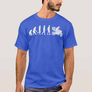 人類の進化 ピザ配達の人がピザを食べる Tシャツ
