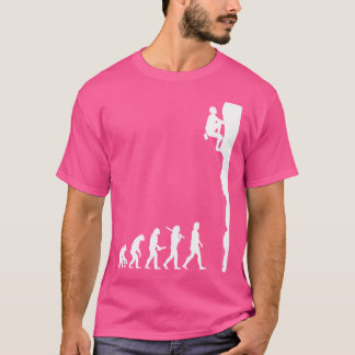 人類の進化 ロッククライミング エイドクライミング F Tシャツ