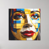 「人類の青写真」 – キュービストポートレート キャンバスプリント (正面)