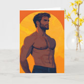 人類の黎明 ゲイ グリーティング カード (黄色い花)