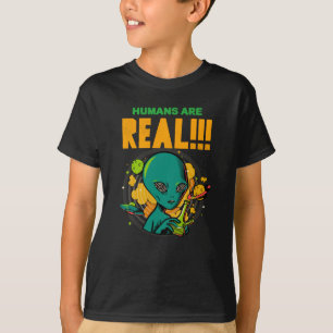 人類は実在する!!!!!! ショックを受けたエイリアンのイラストレーター Tシャツ