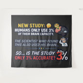 人類は脳の3%しか使っていない 面白い科学 タペストリー (正面(横))