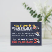 人類は脳の3%しか使っていない 面白い科学 ポストカード (スタンド正面)