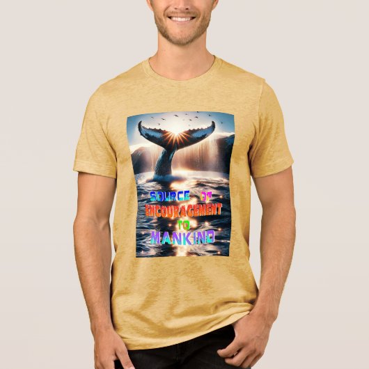人類への勇気付けられる源 トライブレンドTシャツ (正面)
