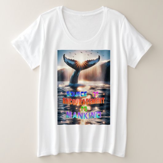 人類への勇気付けられる源 プラスサイズTシャツ (デザイン正面)