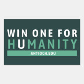 人類ステッカーで1勝 |アンティオッチ大学 長方形シール (正面)