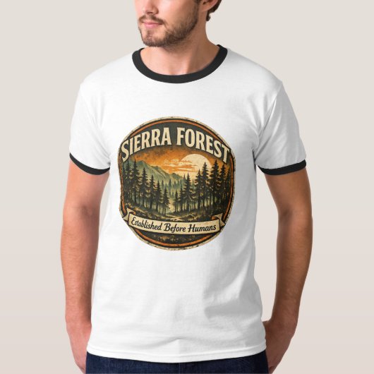 人類以前に確立されたシエラの森 Tシャツ (正面)
