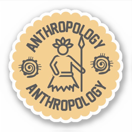 人類学学生 シール (正面)