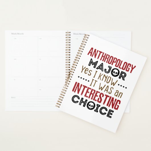 人類学専攻のYes私は興味深い選択を知っている プランナー手帳 (ディスプレー)