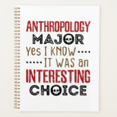 人類学専攻のYes私は興味深い選択を知っている プランナー手帳 (正面)